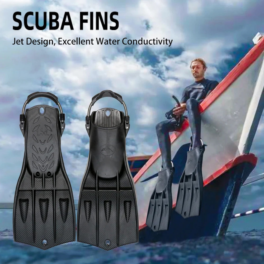 Professional Scuba Diving Snorkel Fins Adjustable Buckles Swimming Flippers Short Silicone Frog Shoes For Adult Diving Equipment